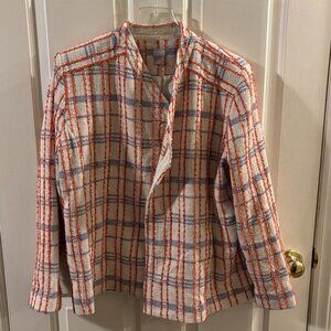 Chico Women's Novelty Tweed Fusion Striped Open Front Blazer Jacket ~ 2 (12/14)